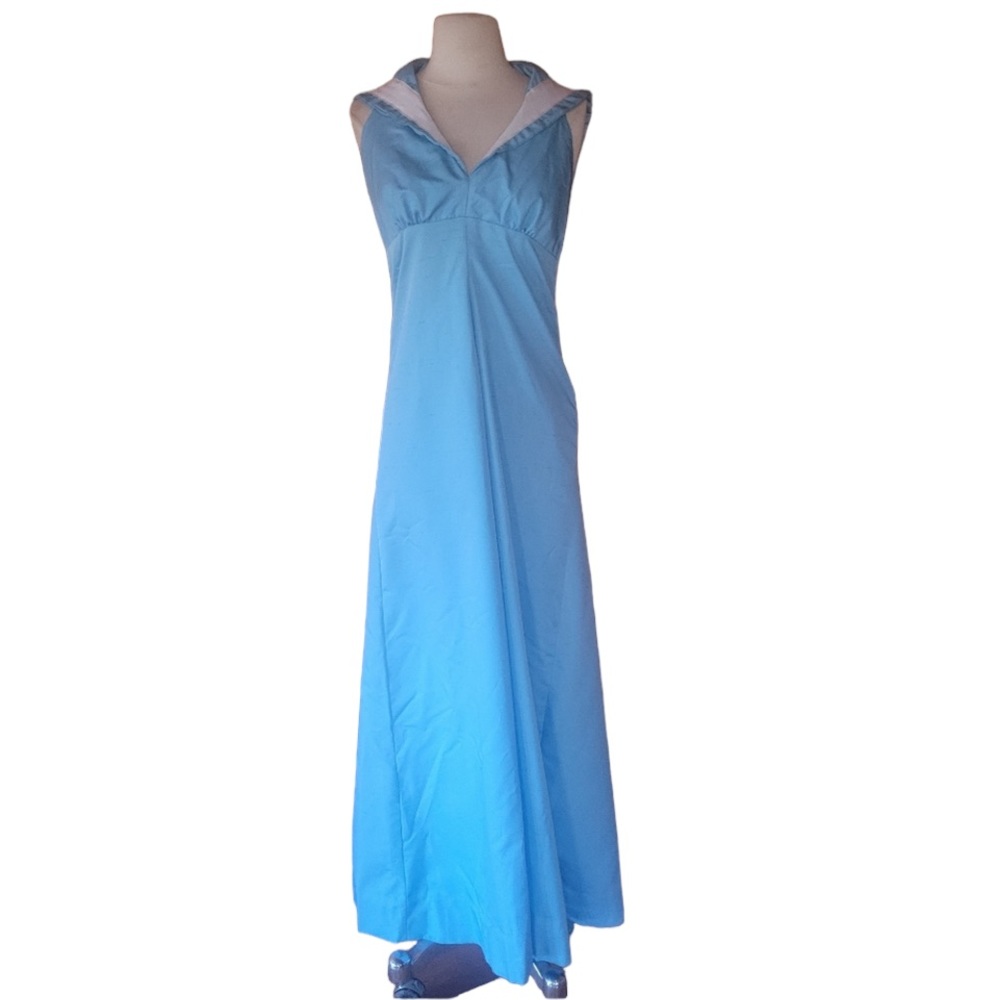 Vintage Baby Blue & Matte‎ Satin Dress